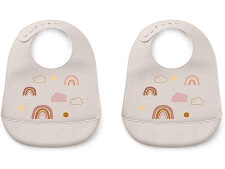 Liewood Tilda Silicone Bib Rainbow Love Sandy 2 Pak For Cheap