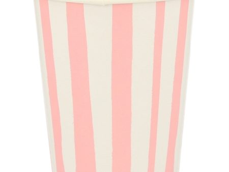 Meri Meri Stripe Pink Krus 8 stk Sale