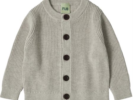 FUB Taupe Melange Bebis Rib Cardigan Hot on Sale