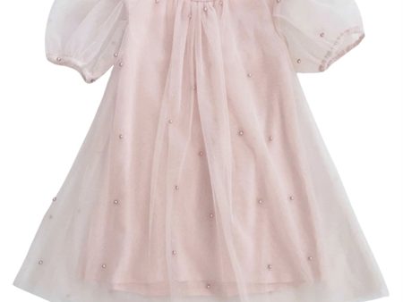 Dolly by Le Petit Tom Pearl Tulle Puff Aline Klänning Pink Cheap