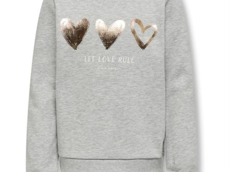 Kids ONLY Light Grey Melange Rule Mary Sweatshirt on Sale