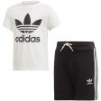 adidas Short Tee set White Black Cheap