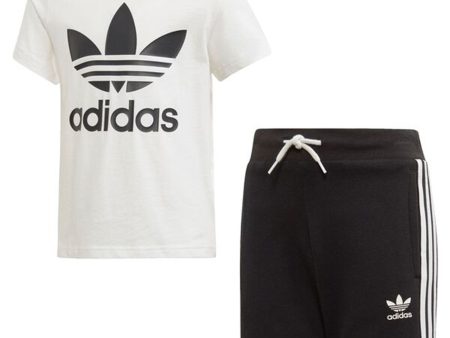 adidas Short Tee set White Black Cheap