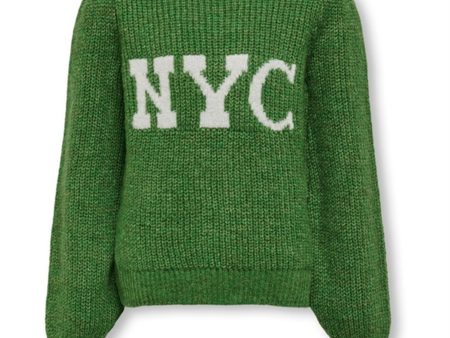 Kids ONLY Medium Green Manhattan Stickat Tröja For Discount