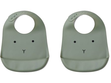 Liewood Tilda Silicone Bib Rabbit Faune Green 2 Pak For Cheap