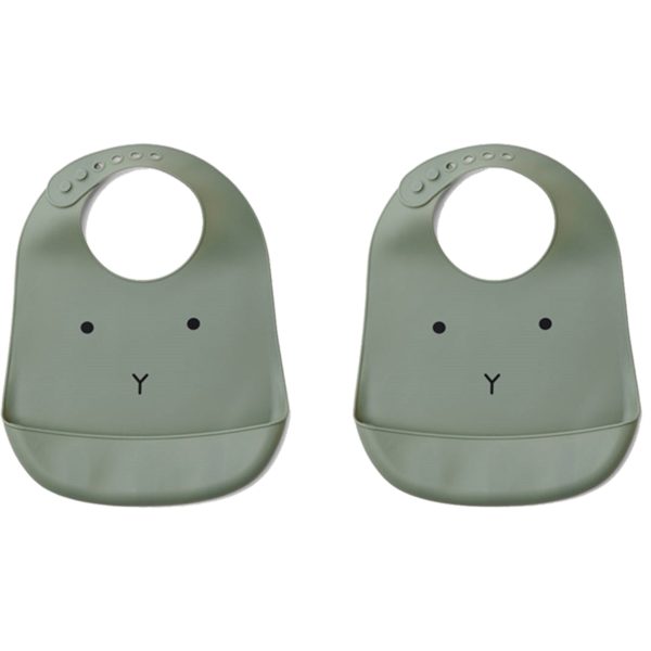 Liewood Tilda Silicone Bib Rabbit Faune Green 2 Pak For Cheap