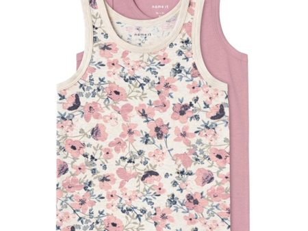 Name it Nostalgia Rose Flower Tank Topp 2-pack Noos Online Sale