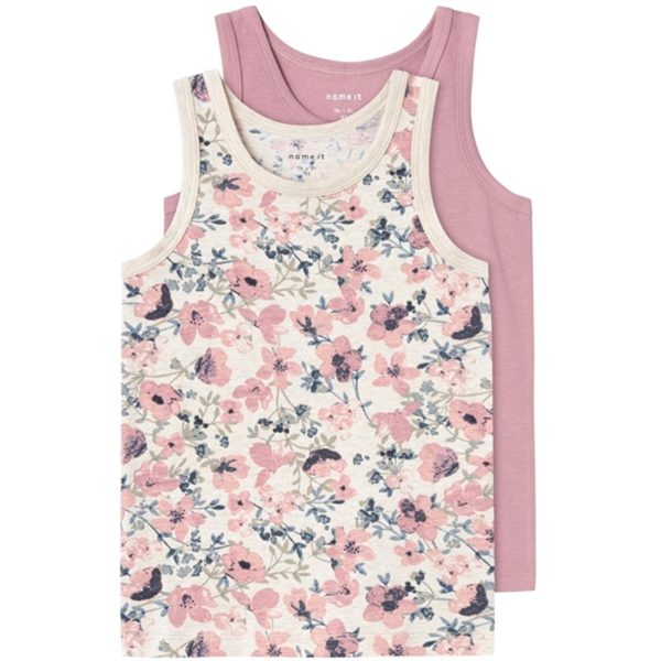 Name it Nostalgia Rose Flower Tank Topp 2-pack Noos Online Sale