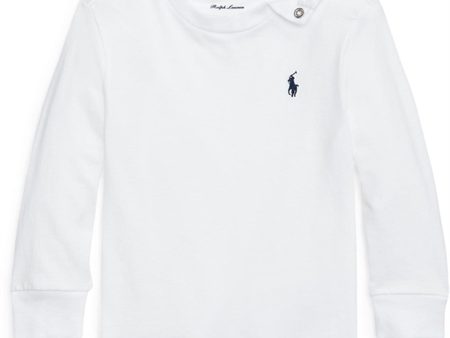 Ralph Lauren Bebis Stickat Tröja M. Knap White For Sale