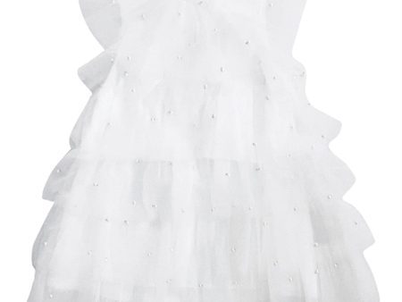 Dolly by Le Petit Tom Pearl Tutully Tiered Tulle Tuttu Klänning White Online Hot Sale