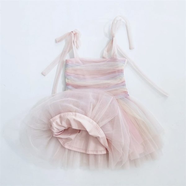 Dolly by Le Petit Tom Unicorn Rainbow Ballerinaskor Tulle Tutu Klänning Rainbow Pastel Fashion