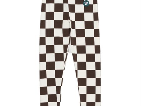 Wood Wood Off-White Black Coffee Aop Ira Checkered Leggings For Cheap