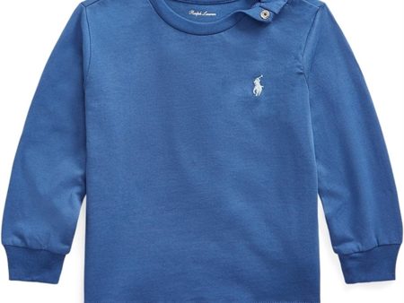 Ralph Lauren Bebis Stickat Tröja M. Knap Liberty Blue Online Sale