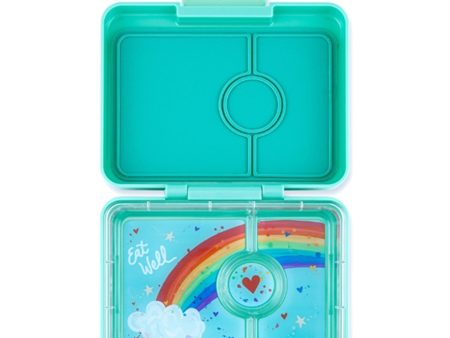 Yumbox Snack 3 Rum Madkasse Tropical Aqua   Rainbow Tray Supply