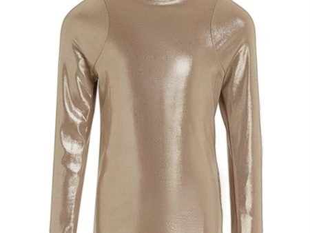 Calvin Klein Metallic Coated Mockneck Tröja Frosted Almond Hot on Sale